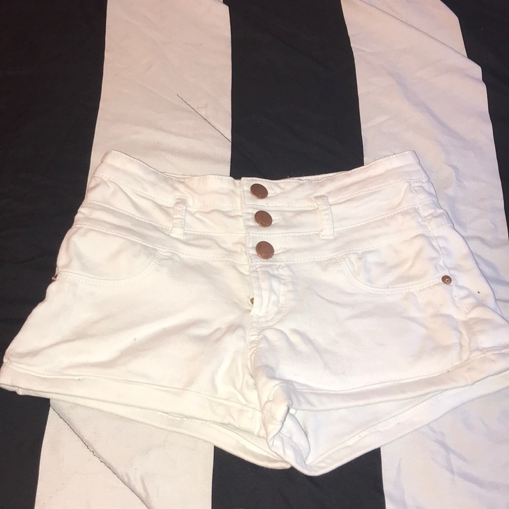 White High-Waisted Shorts